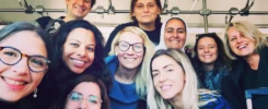 9 of the 50 women in STEM heading to Charleston, SC and the liaison Frank. From the left: Ms. Claudia Beatriz OLMEDO MARTINEZ (El Salvador), Ms. Deviga DORERAJA (Malaysia), Ms. Tugce Nur TAS (Switzerland), Ms. Anna ANDERSONE (Latvia), Ms. Snezana ZIVCEVSKA (Netherlands), Ms. Dafina OLLURI (Kosovo), Ms. Arwa ALGHANIM (Kuwait), Ms. Vasiliki FISKA (Greece), Ms. Anita CVETIC ORESCANIN (Croatia)